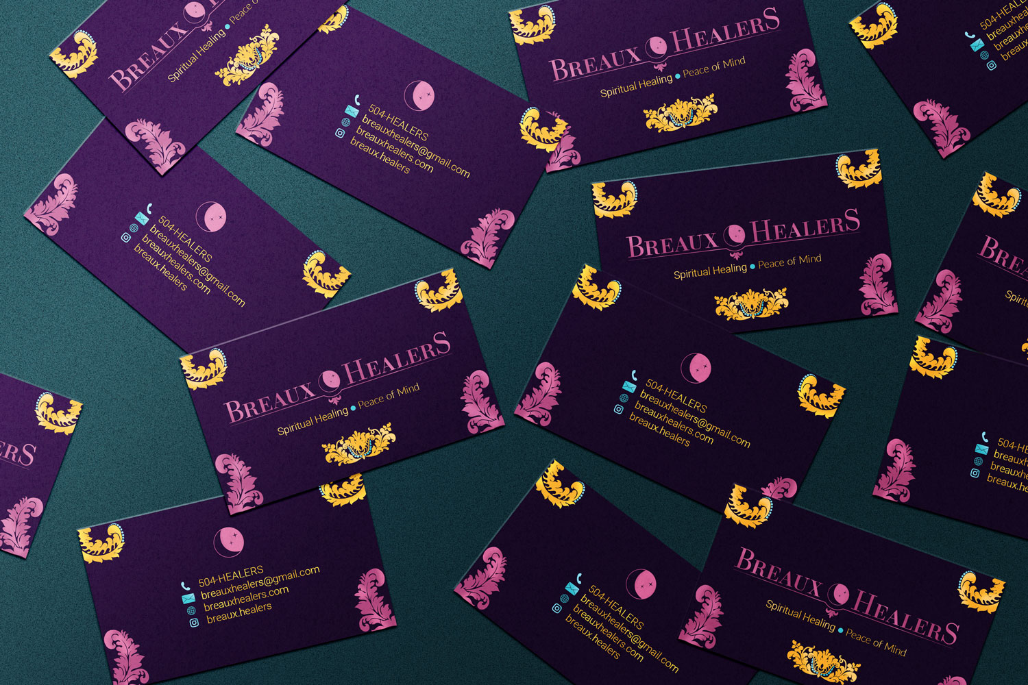 Breaux Healers business card