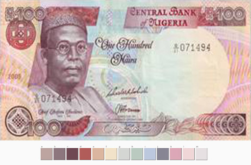50 Naira note and categorical color palette