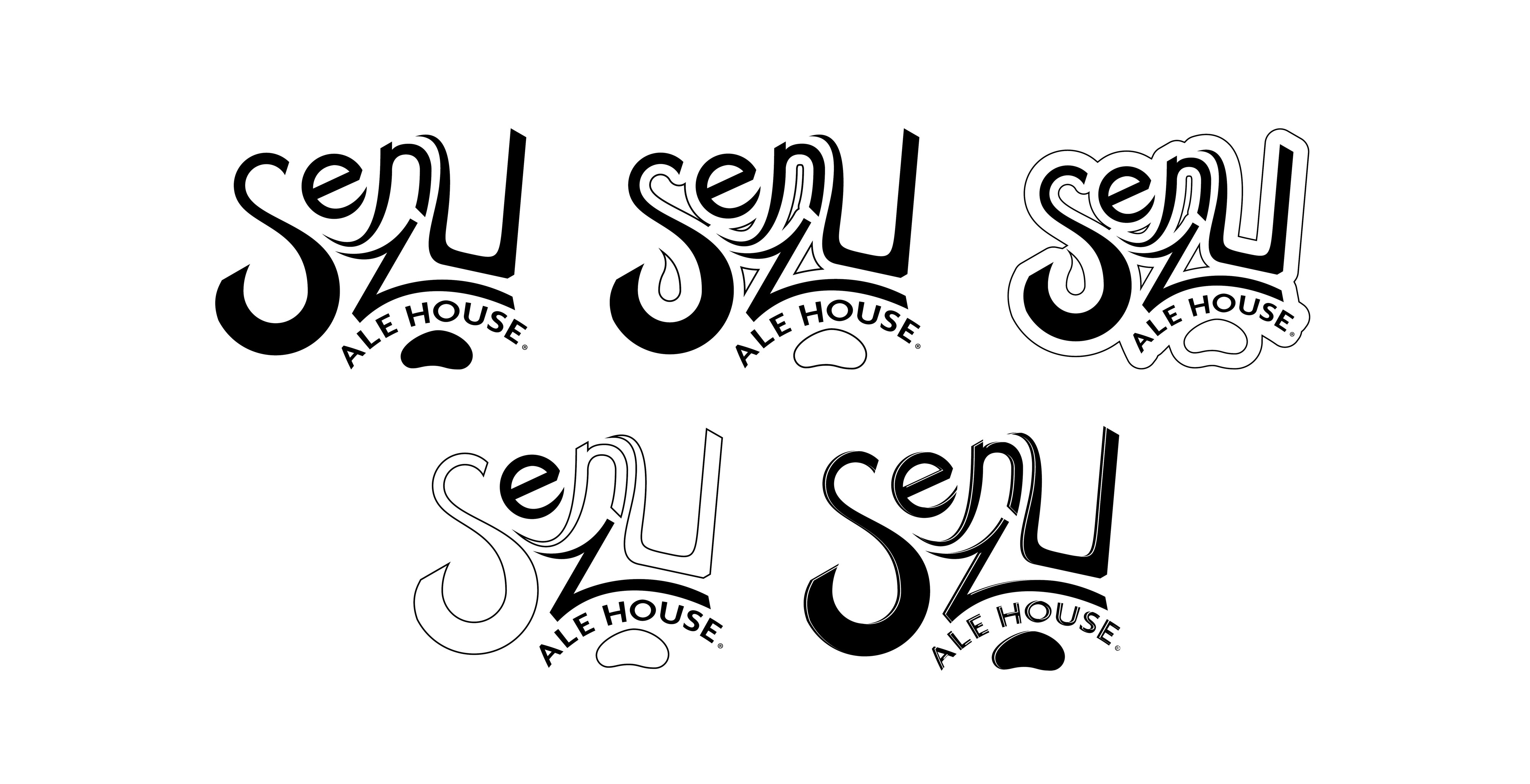 Senzu Ale House logo iterations