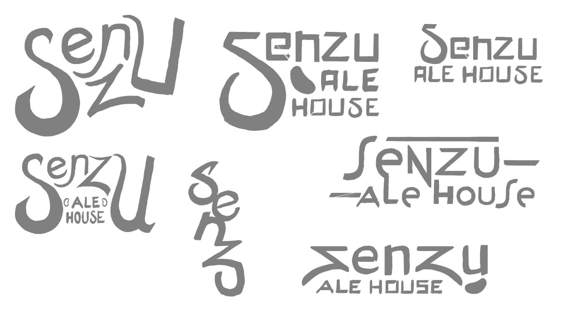 Senzu logo sketches